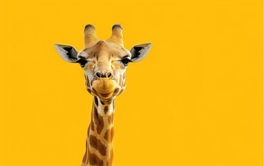 Cute and funnny giraffe with empty space for text background