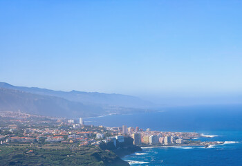 Puerto de la Cruz coastal city in Tenerife, Canary Islands Spain 