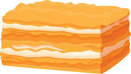 Slice meal cake icon cartoon vector. Napoleon food. Bakery dessert