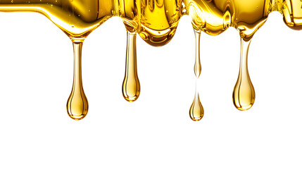 oil dripping from dropper white background. 