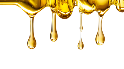 oil dripping from dropper white background. 