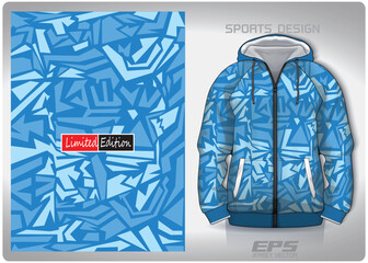 Vector sports shirt background image.blue fragment pattern design, illustration, textile background for sports long sleeve hoodie,jersey hoodie.eps
