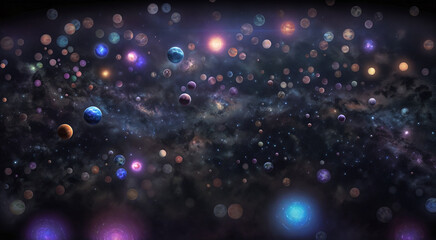 Beautiful abstract black background with particles. AI