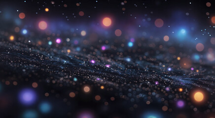 Obraz premium Beautiful abstract black background with particles. AI