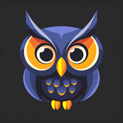Obraz premium Colorful owl logo vector style graphics. 