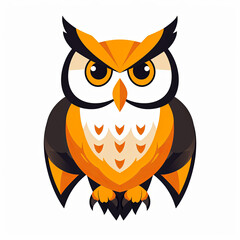 Colorful owl logo vector style graphics. 