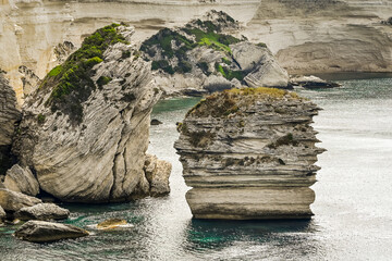 Bonifacio, Kalkfelsen, Kalkklippen, Le grain de sable, Insel, Korsika, Mittelmeer, Küste,...
