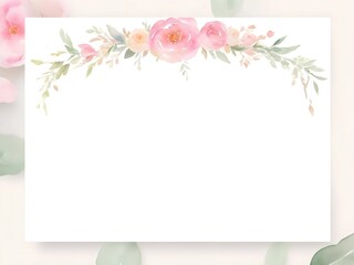 Watercolor floral wedding card background