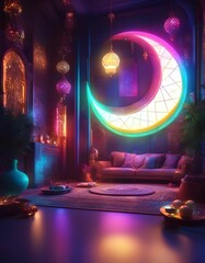 ramadan kareem, ramadan crescent, ramadan lantern, ramadan celebration, colorful lighting