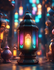 ramadan kareem, ramadan crescent, ramadan lantern, ramadan celebration, colorful lighting