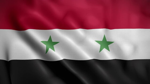 Syria waving flag, Flag of Syria Animation, Syrian Flag Closeup, 4k Syrian Flag Waving Animation