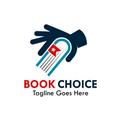 Book choice design logo template illustration
