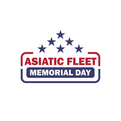 asiatic fleet memorial day background vector illustration