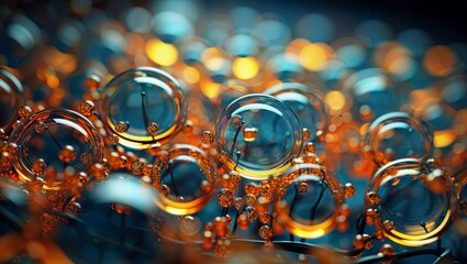 Crystal Bubbles: A 3D Rendering of Bubbles with Nanotechnology and Crystal Particles