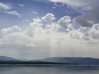 clouds over the lake