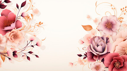 Floral background with flowers and leaves