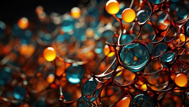 Orange and Blue Circles: A Generative Art of Ultra-HD Circles with Condensation Droplets and 3D Fractal Effects
