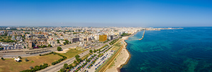 Bari, Italy. Embankment of the central part of the city. Bari is a port city on the Adriatic coast,...