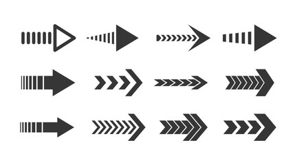 Arrow Symbols Set, Minimalist In Design, Features Concise Yet Dynamic Arrows, Convey Direction And Movement