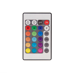 Top view of led strip remote control isolated on a background cutout PNG transparent background