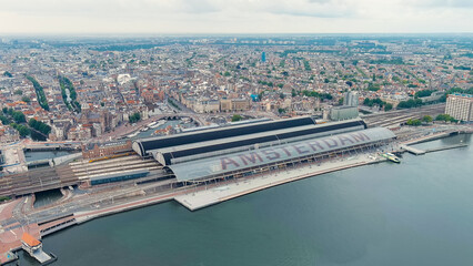 Amsterdam, Netherlands. Amsterdam Central Station. Amsterdam Centraal - The largest train station...