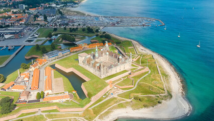 Helsingor, Denmark. A 16th-century castle with a banquet hall and royal chambers. The prototype of...