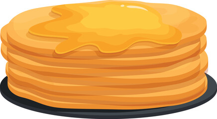 Cooking pancakes icon cartoon vector. Holiday table menu. Breakfast art