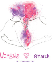 women's international day watercolor vector 