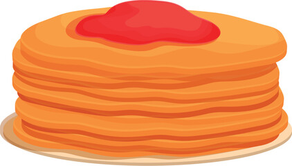 Jelly pancakes icon cartoon vector. Home funny card. Menu breakfast - obrazy, fototapety, plakaty