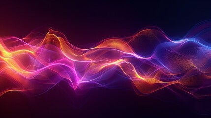 An electrifying neon wave, reminiscent of sound waves in a digital symphony