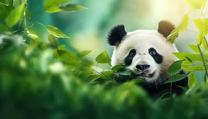 Poster A lonely panda lives in nature © terra.incognita
