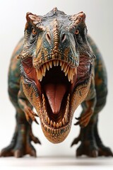 Monstrous Tyrannosaurus, a fierce ancient predator with sharp claws, evokes prehistoric horror in isolation.