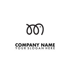 Simple Elephant line logo design vector