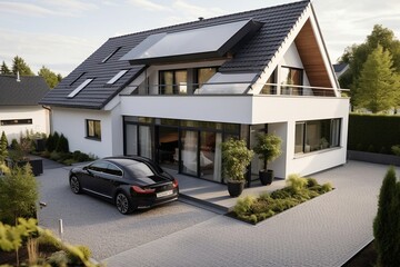 Maison avec un panneau solaire