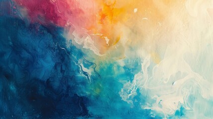 Abstract colorful smoke patterns on a blue background, suitable for creative design backgrounds.