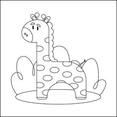 children's educational game. logical tasks. coloring book. giraffe. animal