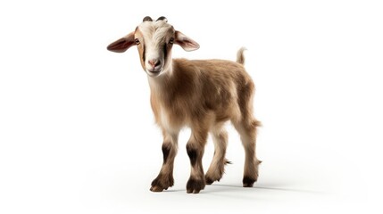Obraz premium An adorable kid goat, centered, photorealistic, white background
