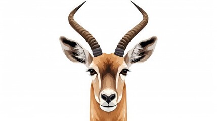 Fototapeta premium face of antelope on white background
