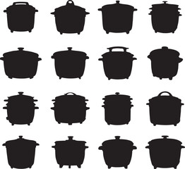 Rice Cooker Silhouette Vector Art