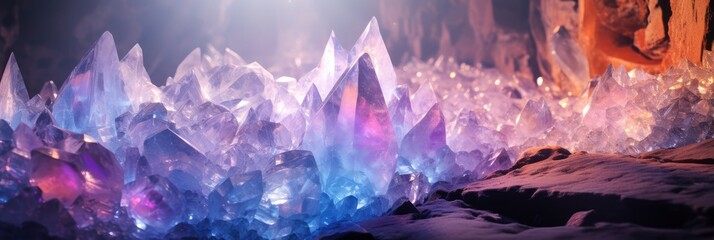 A Mystical Crystal Cave Background, Background Image, Background For Banner, HD