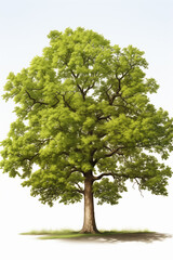 Obraz premium oak tree with green leaves on a white isolated background