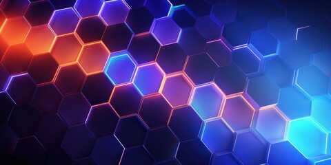 Abstract futuristic digital geometric technology hexagon background banner illustration -