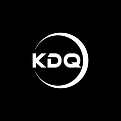 KDQ letter logo design with black background in illustrator, cube logo, vector logo, modern alphabet font overlap style. calligraphy designs for logo, Poster, Invitation, etc.