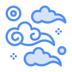Chinese cloud icon with lineal color style