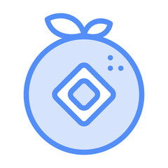 Mandarin orange icon with lineal color style