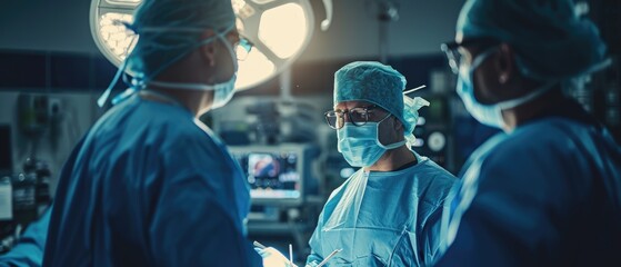 Robotic Limbs Performing Complicated Nanosurgery, Doctors Looking At Vitals On Monitor, Surgeons Observing High-Precision Programmable Automated Robot Arms Operating Patient In High-Tech Hospital.