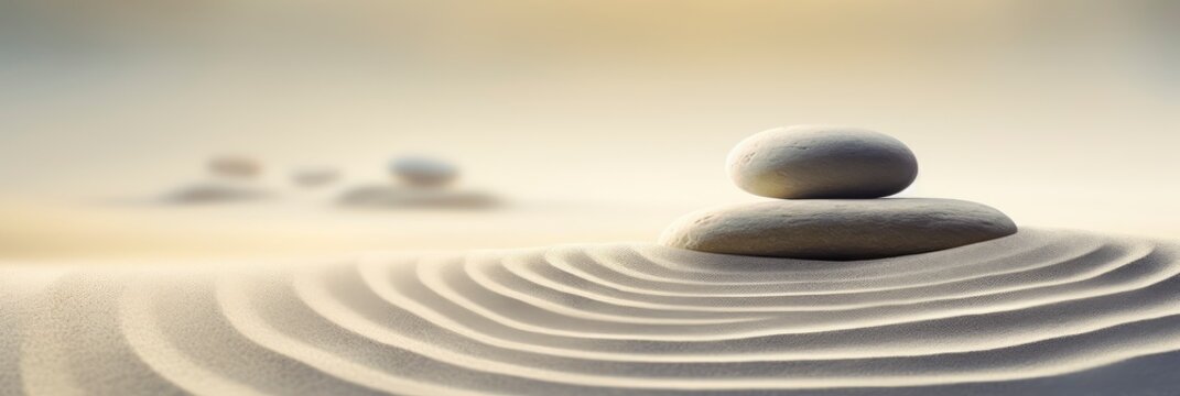 A Tranquil Abstract Japanese Zen Rock, Background Image, Background For Banner, HD