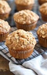 Banana nut muffin on a napkin