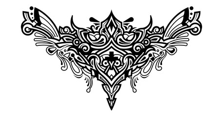 Abstract Polynesian art tattoo border