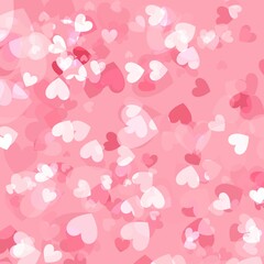 Romantic Pink Heart Bokeh Light Seamless Pattern: Valentine's Day Love Background 